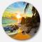 Designart - Sunset in Tropical Beach' Disc Landscape Photography Circle Metal Wall Art
